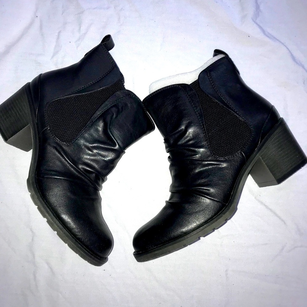 Black Leather Ankle Boots